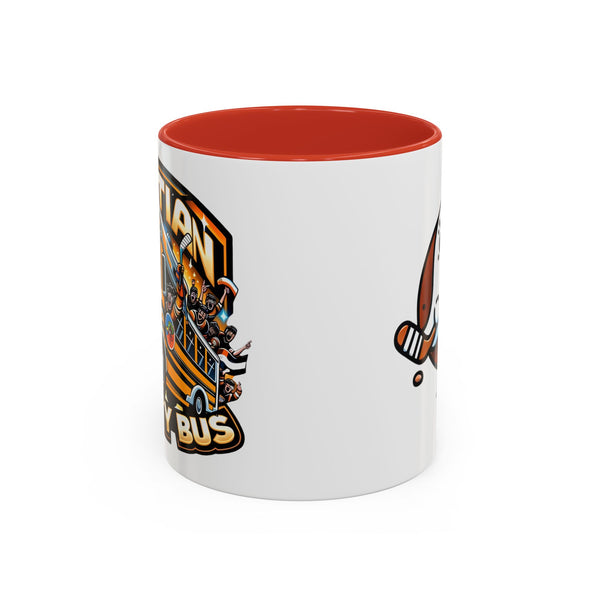 Cute Hockey Ghost + Egyptian Party Bus - Accent Coffee Mug - 11oz | 15 oz