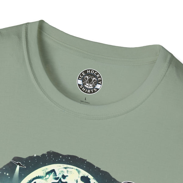 Bigfoot Sasquatch Yeti Hockey T-Shirt | UFO - Drone - Mountains Shirt