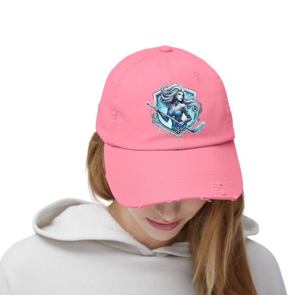 Distressed Cap - Icy Heroine Cosmic Hat - Frost and Hockey Edition
