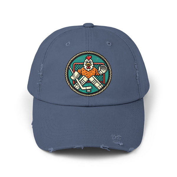 Funny Goalie Hockey Hat - Chicken Tender | Worn Vintage Style Goaltender Cap