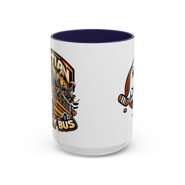 Cute Hockey Ghost + Egyptian Party Bus - Accent Coffee Mug - 11oz | 15 oz