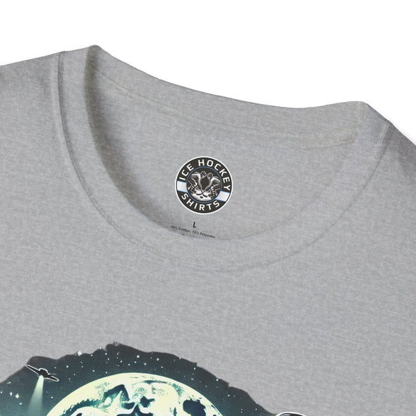 Bigfoot Sasquatch Yeti Hockey T-Shirt | UFO - Drone - Mountains Shirt