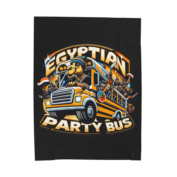 Egyptian Party Bus - Velveteen Plush Blanket
