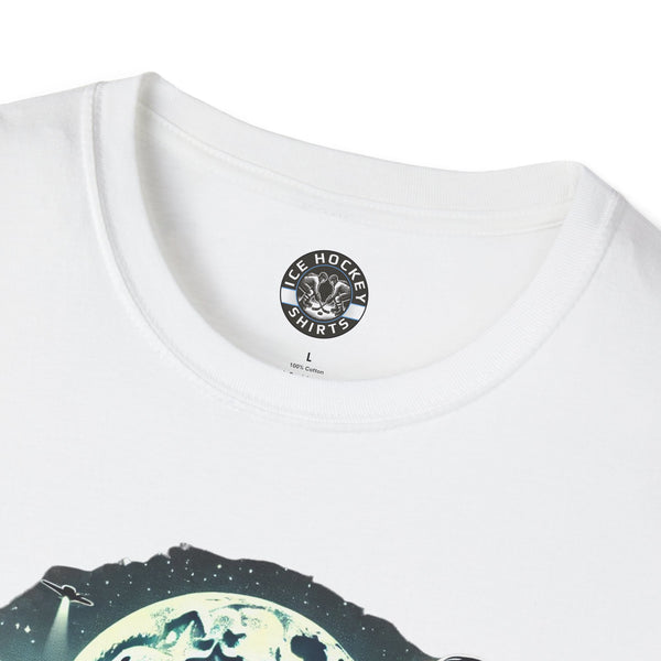 Bigfoot Sasquatch Yeti Hockey T-Shirt | UFO - Drone - Mountains Shirt