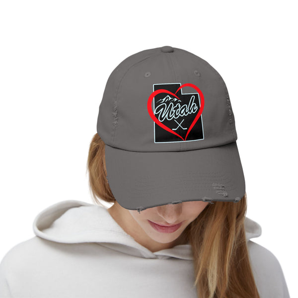 I Love Utah Hockey Hat | Valentine's Day Gift Hat for Hockey Fans