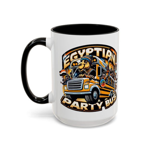 Cute Hockey Ghost + Egyptian Party Bus - Accent Coffee Mug - 11oz | 15 oz