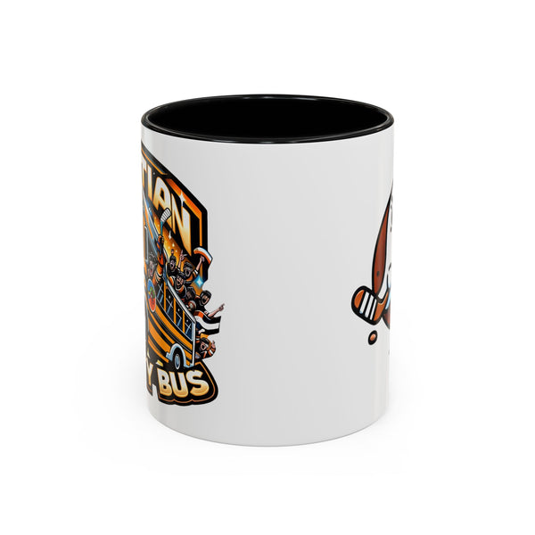 Cute Hockey Ghost + Egyptian Party Bus - Accent Coffee Mug - 11oz | 15 oz