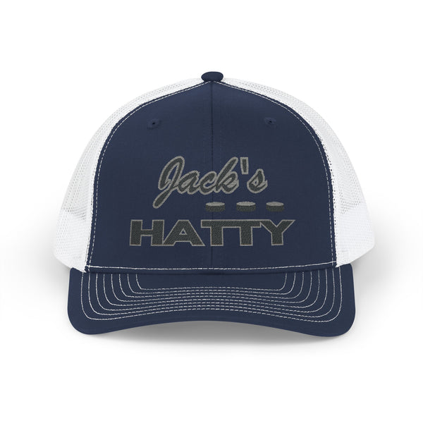Snapback Cap Personalized Hat Trick Hockey Cap with Name and Pucks