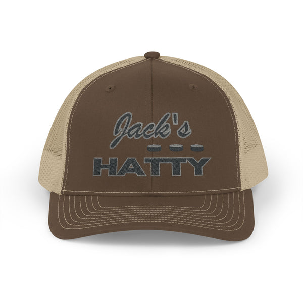 Snapback Cap Personalized Hat Trick Hockey Cap with Name and Pucks