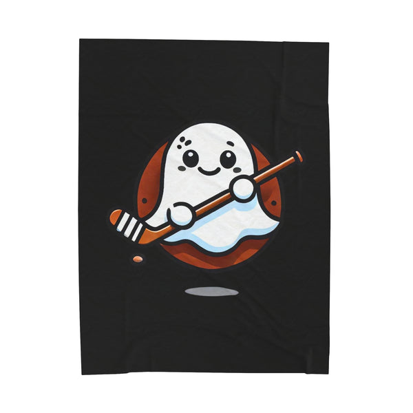 Hockey Ghost - Velveteen Plush Blanket