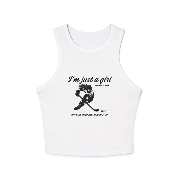 I'm Just a Girl Hockey Player – Women's Fitted Racerback Tank
