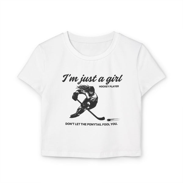 I'm Just a Girl Hockey Player Women's Cropped Tee