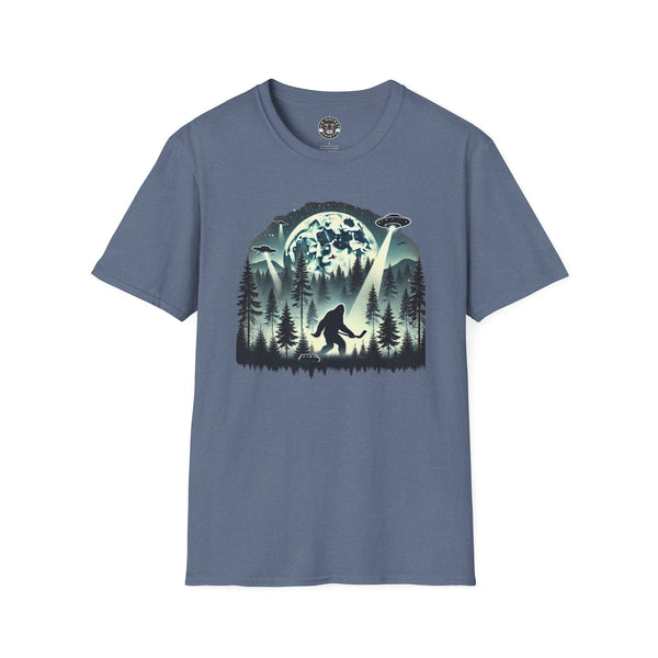 Bigfoot Sasquatch Yeti Hockey T-Shirt | UFO - Drone - Mountains Shirt