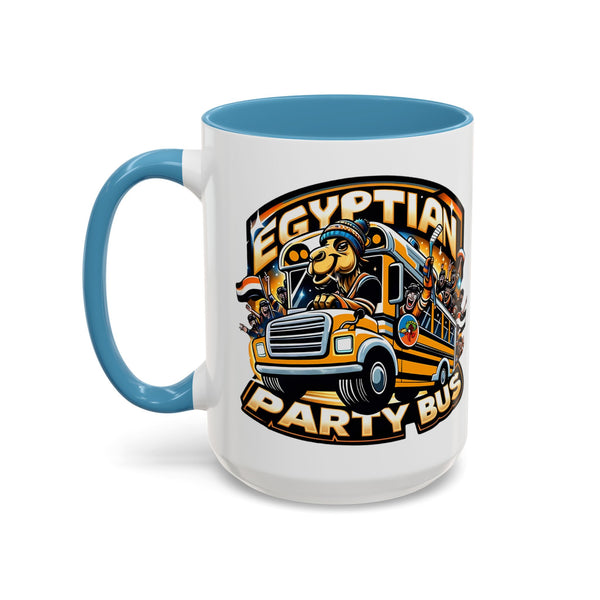 Cute Hockey Ghost + Egyptian Party Bus - Accent Coffee Mug - 11oz | 15 oz