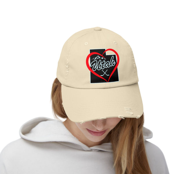 I Love Utah Hockey Hat | Valentine's Day Gift Hat for Hockey Fans