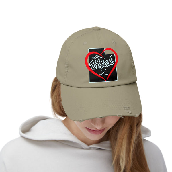 I Love Utah Hockey Hat | Valentine's Day Gift Hat for Hockey Fans