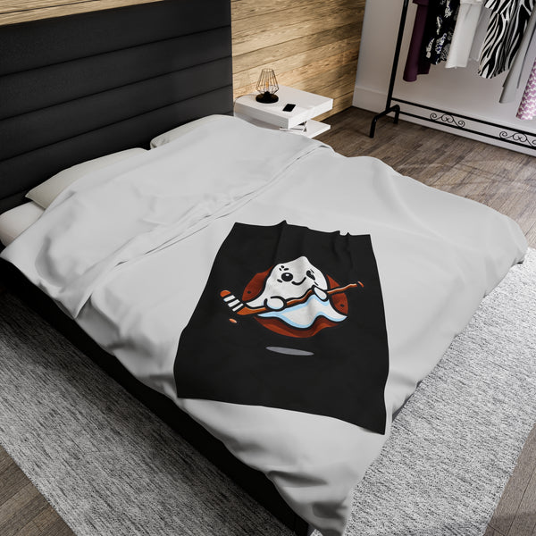 Hockey Ghost - Velveteen Plush Blanket