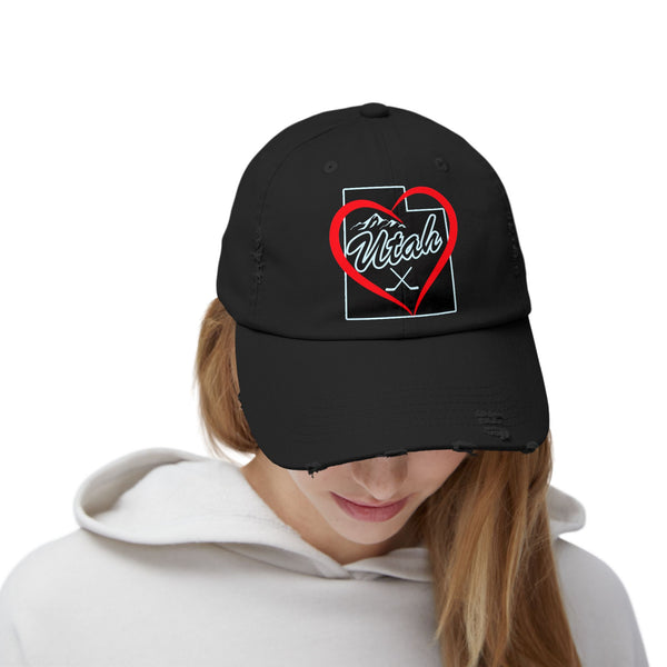I Love Utah Hockey Hat | Valentine's Day Gift Hat for Hockey Fans