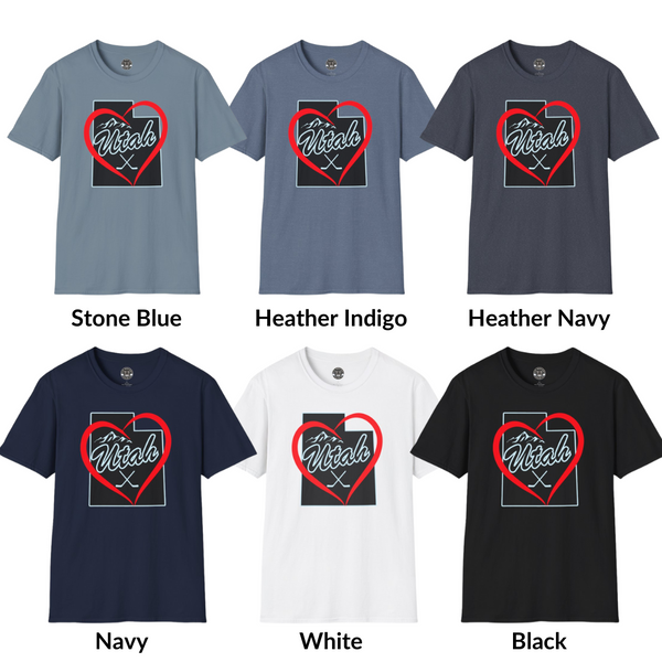 I Love Utah Hockey Shirt | Valentine's Day Gift Shirt for Hockey Fans
