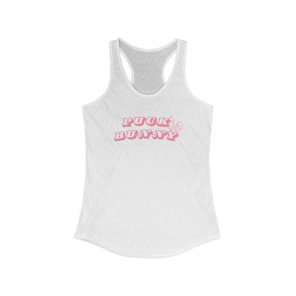Puck Bunny Racerback Tank Top Slim Fit Hockey Fan Apparel for Women