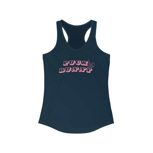 Puck Bunny Racerback Tank Top Slim Fit Hockey Fan Apparel for Women
