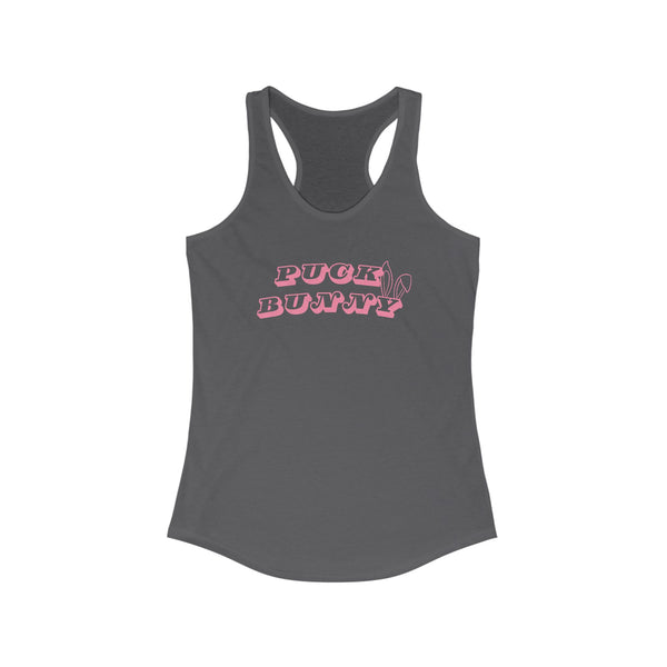 Puck Bunny Racerback Tank Top Slim Fit Hockey Fan Apparel for Women