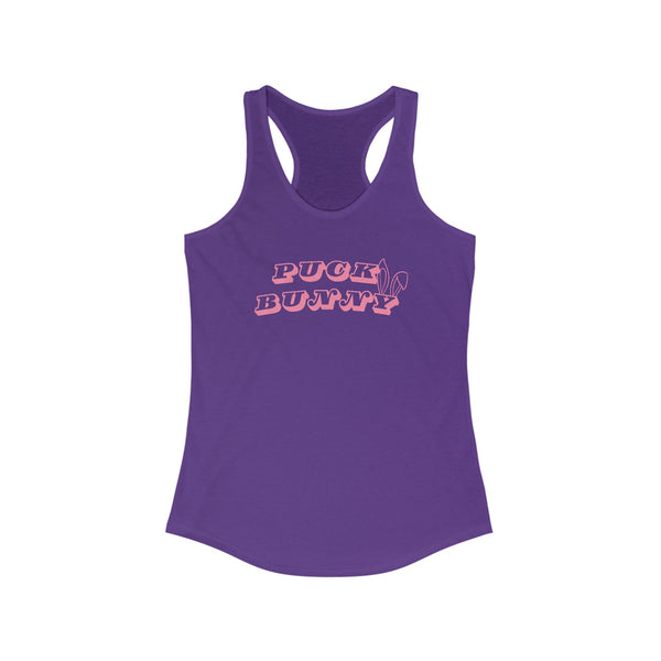 Puck Bunny Racerback Tank Top Slim Fit Hockey Fan Apparel for Women