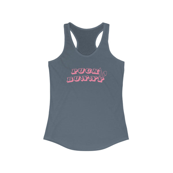Puck Bunny Racerback Tank Top Slim Fit Hockey Fan Apparel for Women