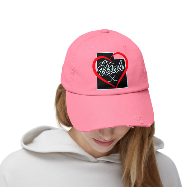 I Love Utah Hockey Hat | Valentine's Day Gift Hat for Hockey Fans