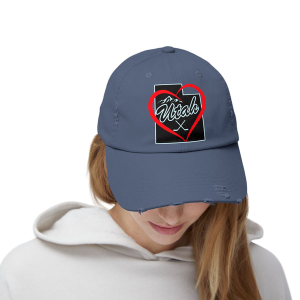 I Love Utah Hockey Hat | Valentine's Day Gift Hat for Hockey Fans