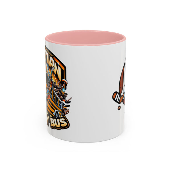 Cute Hockey Ghost + Egyptian Party Bus - Accent Coffee Mug - 11oz | 15 oz