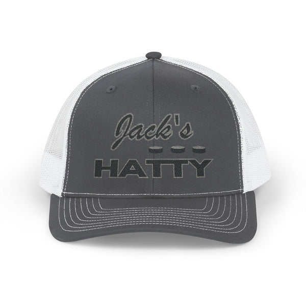 Snapback Cap Personalized Hat Trick Hockey Cap with Name and Pucks