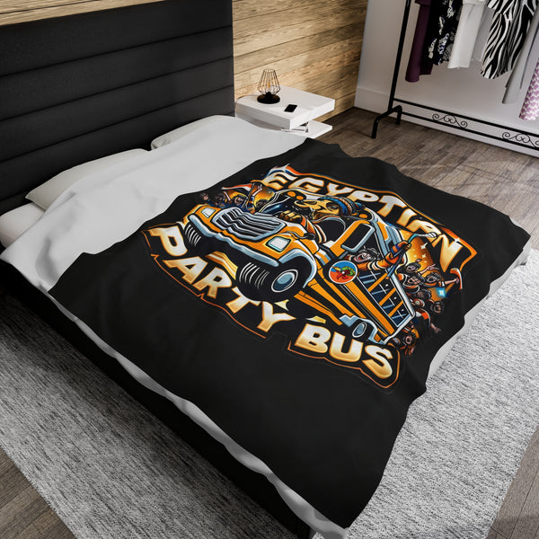 Egyptian Party Bus - Velveteen Plush Blanket