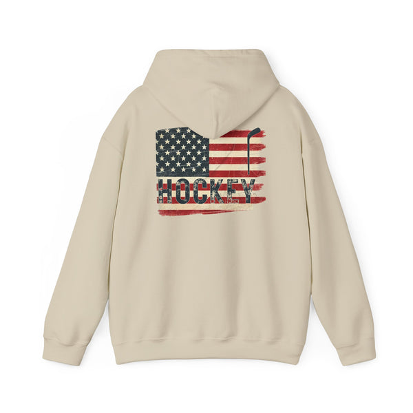 USA Hockey Sweatshirt Hoodie | Vintage American Flag Front & Back