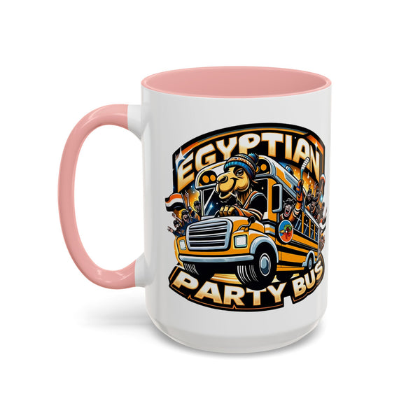 Cute Hockey Ghost + Egyptian Party Bus - Accent Coffee Mug - 11oz | 15 oz