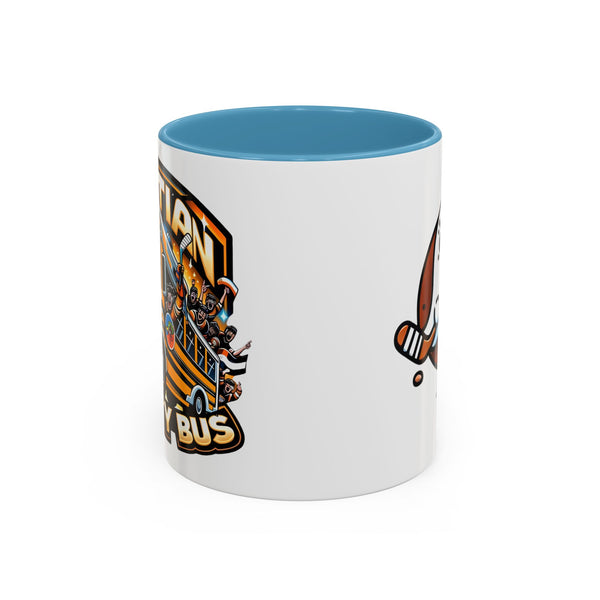 Cute Hockey Ghost + Egyptian Party Bus - Accent Coffee Mug - 11oz | 15 oz
