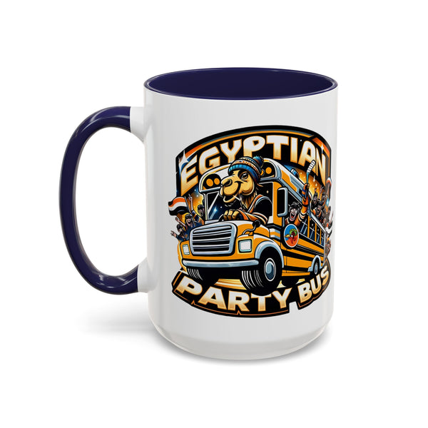 Cute Hockey Ghost + Egyptian Party Bus - Accent Coffee Mug - 11oz | 15 oz