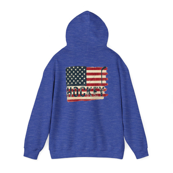 USA Hockey Sweatshirt Hoodie | Vintage American Flag Front & Back