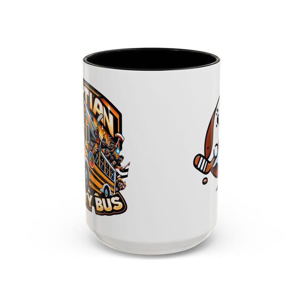 Cute Hockey Ghost + Egyptian Party Bus - Accent Coffee Mug - 11oz | 15 oz