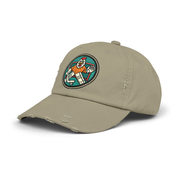 Funny Goalie Hockey Hat - Chicken Tender | Worn Vintage Style Goaltender Cap