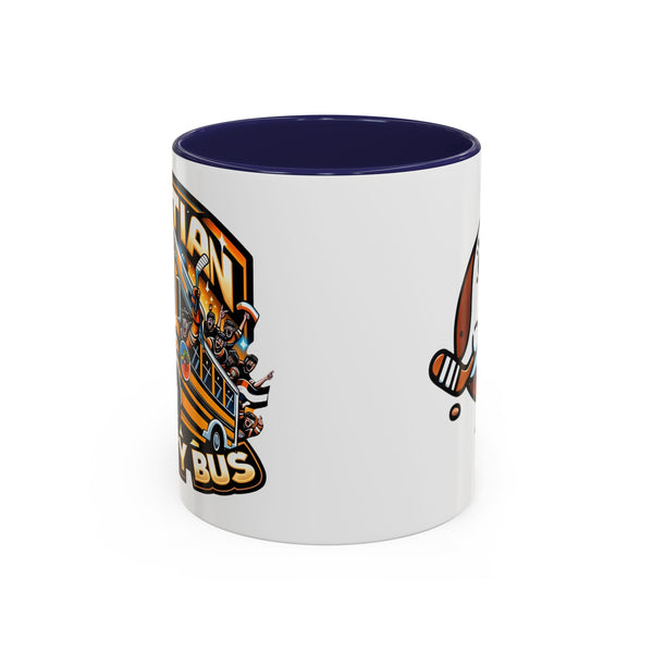 Cute Hockey Ghost + Egyptian Party Bus - Accent Coffee Mug - 11oz | 15 oz