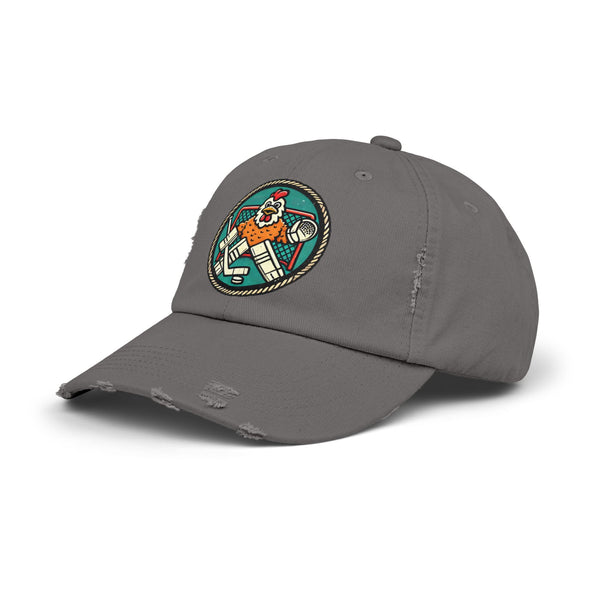 Funny Goalie Hockey Hat - Chicken Tender | Worn Vintage Style Goaltender Cap