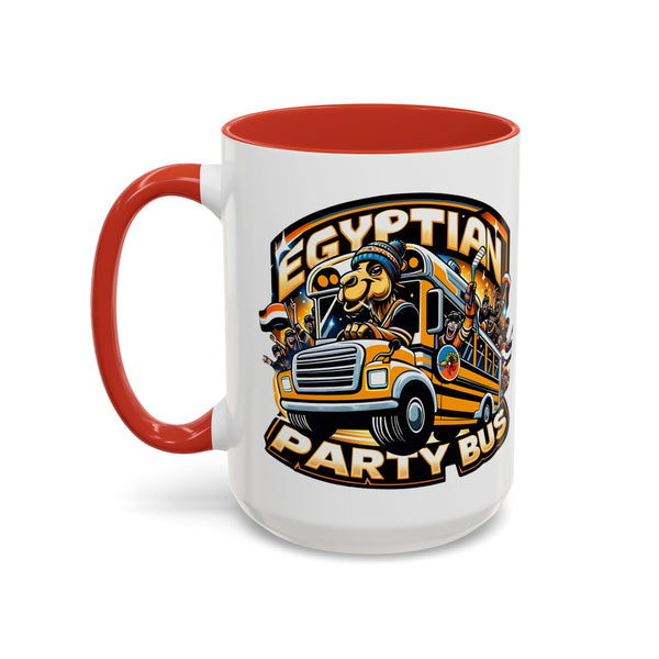 Cute Hockey Ghost + Egyptian Party Bus - Accent Coffee Mug - 11oz | 15 oz