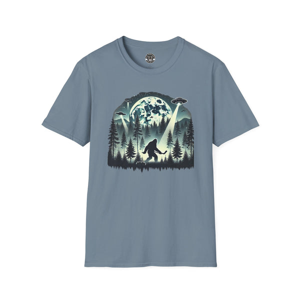 Bigfoot Sasquatch Yeti Hockey T-Shirt | UFO - Drone - Mountains Shirt