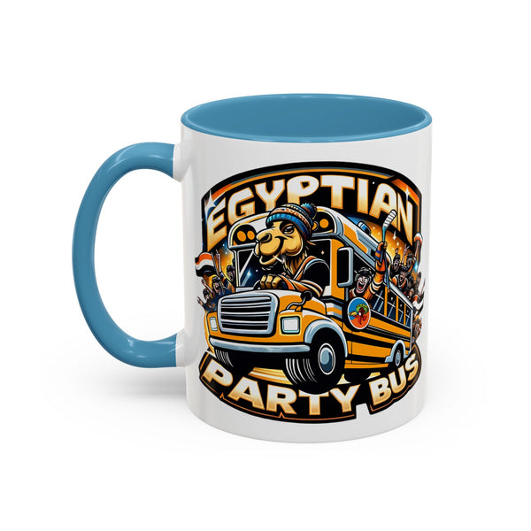 Cute Hockey Ghost + Egyptian Party Bus - Accent Coffee Mug - 11oz | 15 oz