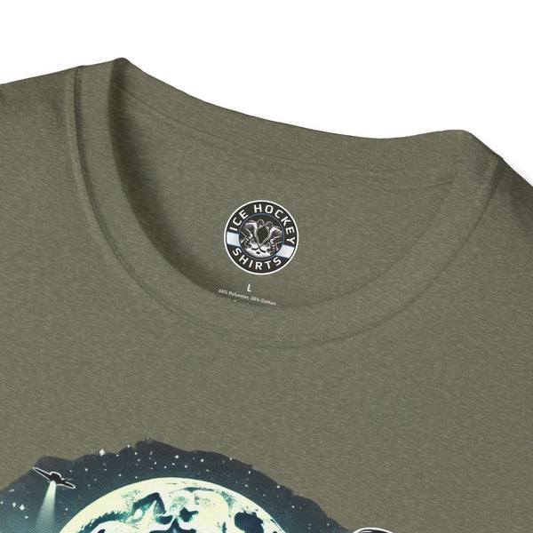 Bigfoot Sasquatch Yeti Hockey T-Shirt | UFO - Drone - Mountains Shirt