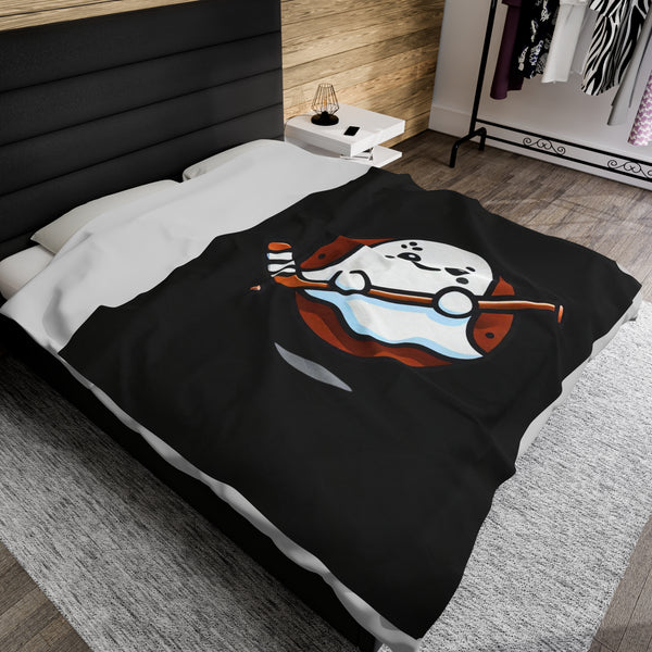 Hockey Ghost - Velveteen Plush Blanket