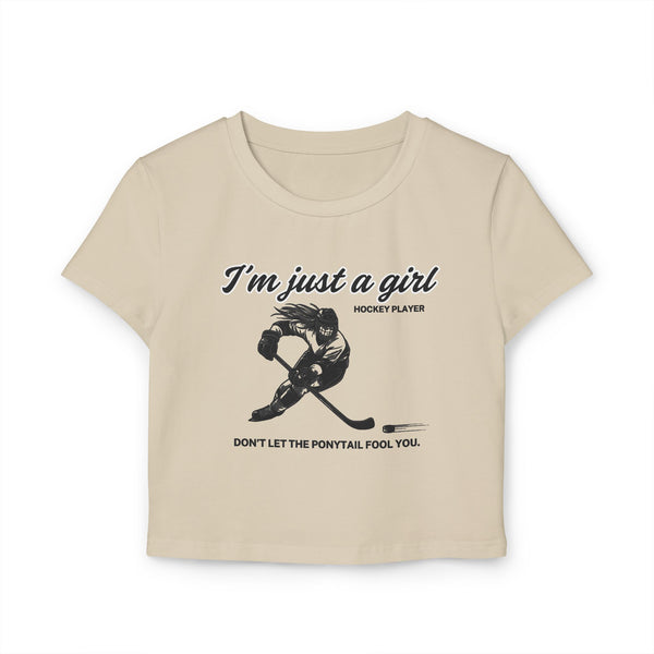 I'm Just a Girl Hockey Player Women's Cropped Tee