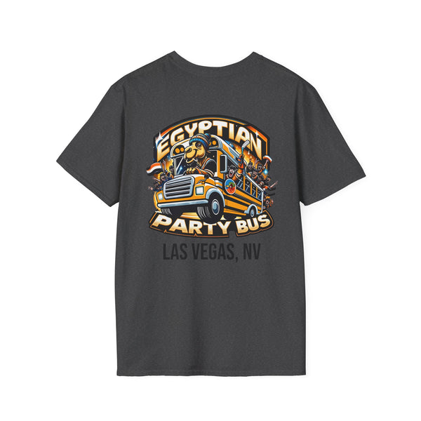 Cute Hockey Ghost + Egyptian Party Bus - Unisex Softstyle T-Shirt