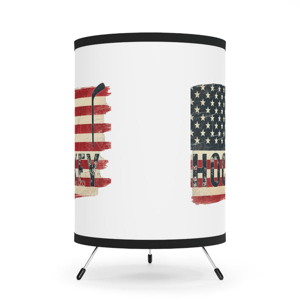 Lamp with Vintage USA Hockey Flag Design